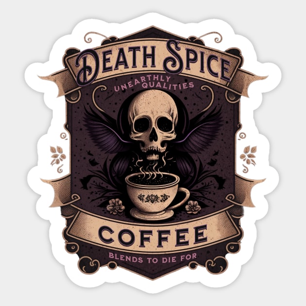 Death Spice Coffee | Goth Brand Sticker by Vampyre Zen